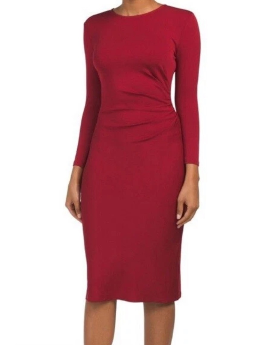 Theory'Jorainna Gathered Stretch Jersey Dress Color Dark Vermilion Matte Size 4